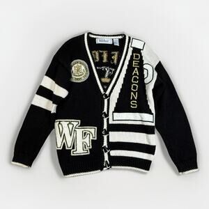 VTG Wake Forest Demon Deacons Belle Pointe Knit Cardigan Sweater Adult Size S
